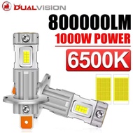 Tt Duaision 800000Lm H3 Bulb 1000W Mini 1:1 Plug&Play Fanless Car 16Pcs CSP Led Headlight Turbo Fog