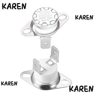 KAREN 2pcs Temperature Switch, N.C Adjust KSD301 Thermostat, Portable Snap Disc Normally Closed Sliver Temperature Controller