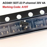 10pcs AO3401 SOT-23 AO3401A SOT23 SMD P-channel 30V 4A MOSFET Transistor Marking Code A19Tjiashop