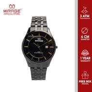 Jam Tangan Pria Original Mirage Rantai Tipis Tahan Air Anti Karat 8544MC Hitam