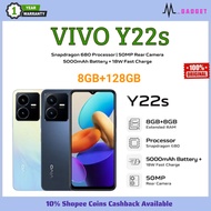 VIVO Y22S 4G | 16GB + 128GB | Snapdragon 680 | 6.55" LCD |  5,000mAh + 18W | 50MP Rear Camera | VIVO