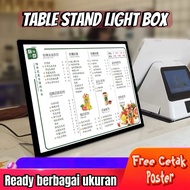INSTANT LED Table Stand Light Box/ Light Box Menu /Daftar Menu/Slim Light Box/ Light Box Table Menu 