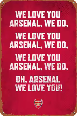 We Love You Arsenal! Poster Tin Sign Cafe bar Home Wall Art Decoration Retro Metal Tin Sign 8x12 inc