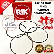 Piston Ring LC135 57mm 62mm 63mm 65mm 66mm 68mm 70mm 72mm 73mm Set LC135/Y15ZR/FZ150 Taiwan Rik Piston Ring