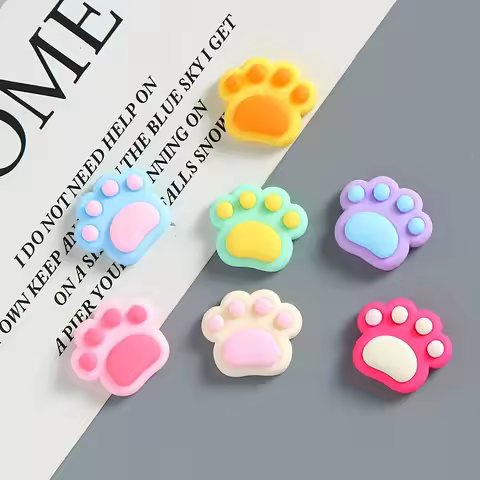 7pcs Colorful Cat Paw Magnetic Fridge Magnets Set - Cute & Fun Decorative Refrigerator Magnets for W