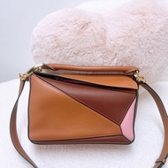 Loewe puzzle 啡拼粉小號幾何包