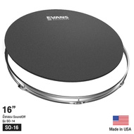 Evans™ SO-16 SoundOff มิ้วกลอง ขนาด 16" ใช้ได้ทั้ง กลองทอม / กลองสแนร์ ( SoundOff Tom / Snare Drumhe