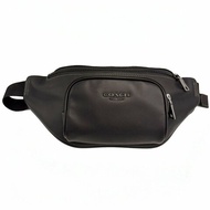 [全新]COACH RACER滑面牛皮斜背中性男款兩用胸前腰包(小款/黑)