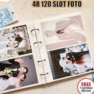 [FREE STICKER] 4R 120 Slot Album Binder Premium Doff PP Cover/ 6 Inch Flexible Photo Book/