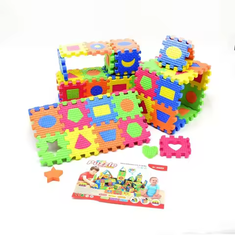 36/60Pcs Middle/small Environmentally Geometric Shape EVA Foam Puzzles Animal Play Mat Baby Toys Kid