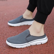 [35-48] lightweight couple Half shoes mesh men Slip on Shoes Causal shoes for women men