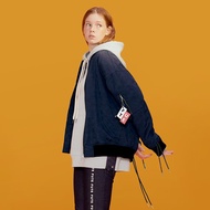 【中性款】防撥水迷彩綁帶飛行外套 / 迷彩藍