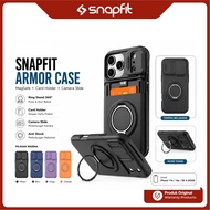 SNAPFIT Case iphone 17E 17 E 16E 16 E SE 4 2025 MagSafe Ring Holder Card Slot Camera Slide Armor Cov