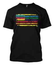 Rainbow American Flag - Gay Pride LGBTQ Men's T-shirt
