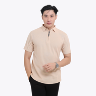 BROGUY Kaos Polo Shirt Pria Kerah Lengan Pendek Zipper