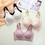 Ready Stock 40-73Kg Women Lace Bra Seamless Lift Queen Wide Shoulder Straps Gathered Anti-Sagging Sp