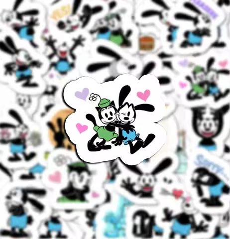 40pcs Graffiti Cute Cartoon Oswald the Lucky Rabbit Stickers For Luggage Guitar Laptop Skateboard Di