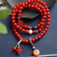 天然原礦硃砂精品紅砂三圈手鏈 硃砂含95%以上