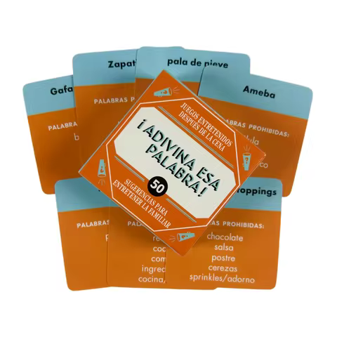 5.5x5.5cm Mini Size Spanish Word Guessing Board Game – 50 Vocabulary Name That Tune Name That Word C