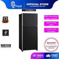 Sharp (670 L) 2 Door Inverter Plasmacluster Refrigerator SJP70MFMK / SJP701MFMK Fridge Peti Sejuk