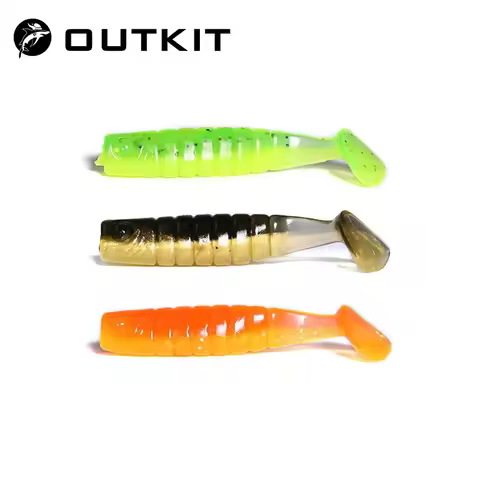 OUTKIT 10Pcs/lot Wobblers Rockfishing Soft Lures Rubber Soft Baits 4cm 1g Fishing Soft Worm Artifici