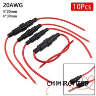 CHIHIRO11Z9D 1/10Pcs Glass Fuse Holder, 250V Screw Type 5X20mm Fuse Casing,  Fuses Boxes 5*20mm 6*30