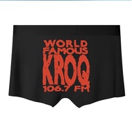 World Famous KROQ 106.7 FM Men's Boxer Briefs Black Red Logo Design