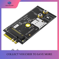 TECHCHIP-M.2 Key B to A+E Adapter Card with NANO SIM Card Slot for 3G/4G/5G Module Supports USB 2.0/