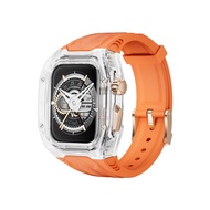 Luxury PC Case + TPU Strap for iWatch 45mm 44mm Stainless Steel Buckle Band for iWatch 9 8 7 6 5 4 DIY Modification