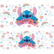 Disney Authorized 1 Set Of 2 Cute Stitch Print Stickers, 40OZ Cup Stickers, Can Be Stuck On Glass Cu