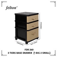 Felton FDR 260 (1B2S)  3 Tiers Base Drawer Wheels / Clothes Storage / Clothes Cabinet / Multipurpose Drawer