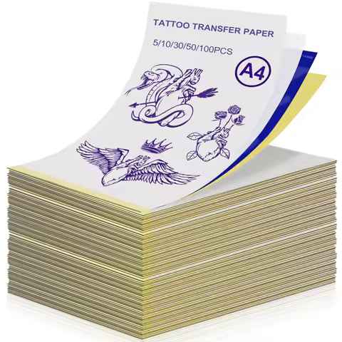 Tattoo Transfer Paper 4 Layer Stencil Paper Compatible Thermal Printer & Hand Drawing Carbon Tracing