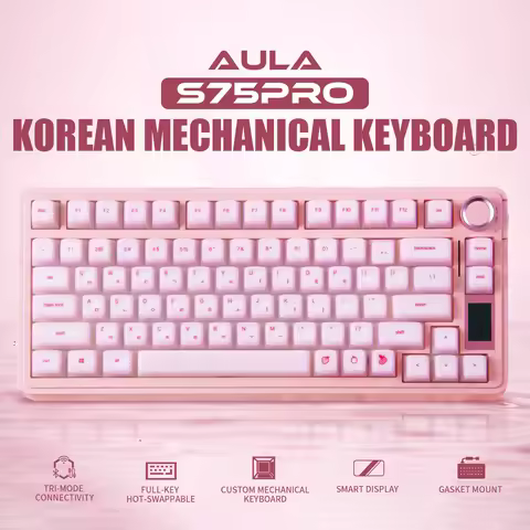 AULA S75 PRO Mechanical Keyboard 75% Custom Layout RGB Backlight Wireless Bluetooth Gaming Keyboard 