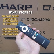 SHIPPINGbebas - 100% Original Sharp Google TV Remote 2T-C32GH3000i 2T-C43GH3000i 4T-C55GN7000X 4T-C6