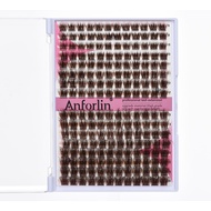 192 Cluster Brown Lash Clusters Eyelash Extension Individual Lash Clusters D Curl 0.07 D Handmade Gr