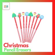 [SG SELLER][👦Kids Love em👧] Pencil Erasers For Christmas Gift Cute Stationeries for Children Goodies Bag Gifts Set