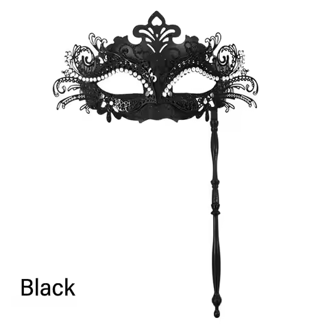Womens Phoenix Tail Flower Mardi Gras Masquerade Mask with Holding Stick Costume Mask Halloween
