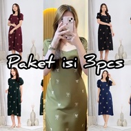 Aqila 3-piece Daster Economy Package Elastic Sleeve TeenageWanita SideTALI