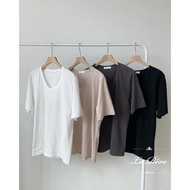 U Neck Thin Cotton Plain T-Shirt