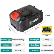 SANTINO Cordless Impact Wrench Electric Wrench Drill Tool Gun 1/2 1/4 Driver 988V 5Ah Battery Impact