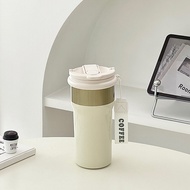 Ins Style Double Lid Straw Insulated Water Bottle