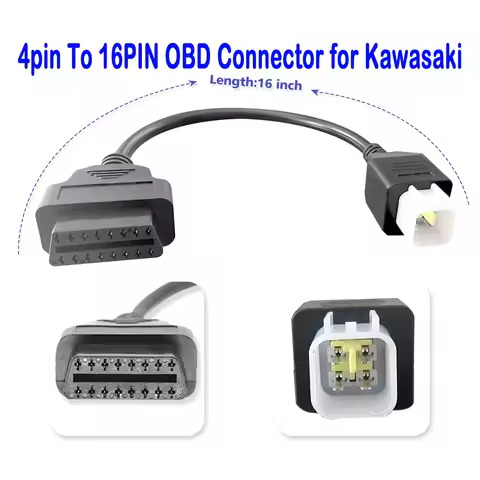 OBD2 for Kawasaki 4pin Scanner Cable OBD2 Motorcycle Diagnostic Adapter Connector Cable for ER6N EX6