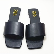 Authentic NEW ZARAˉ 2022 New Womens Shoes Lazybones Open-toe Flat Sandals Net Infrared Fashion Beach