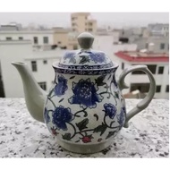 1000ml Classic Blue Flower Ceramic Teapot Teko Tahan Panas