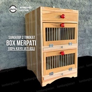 BOX KAYU SANGKAR KANDANG MERPATI BOK TAS BURUNG KAYU JATI