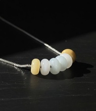 冰種白翡黃翡翡翠平安扣項鍊 | 天然緬甸玉翡翠A貨 | 送禮