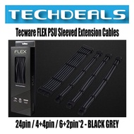 Tecware FLEX PSU Sleeved Extension Cables - 24pin / 4+4pin / 6+2pin*2 - BLACK GREY