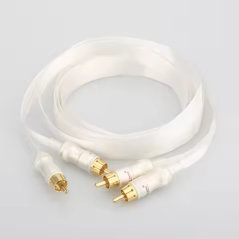 High Quality Hifi silver plated cable Blue white Heven king snake Gold Plated RCA interconnect cable