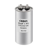 25uF MFD ±6% 370V/450V AC Round Dual Run Capacitor, Dual Running Capacitor CBB65B for AC Unit Fan Mo
