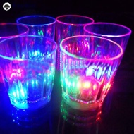 HUAIHAO 1Pc 50ml Mini LED Flashing Plastic Beverage Wine Drink Cup Bar Decorative Party Club Mug O8V